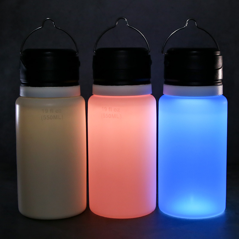Outdoor LED Collapsible Silicone Sports Water Bottle