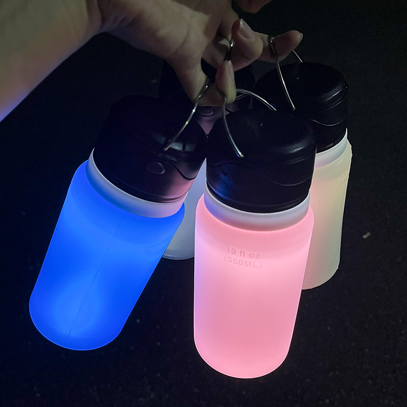 Outdoor LED Collapsible Silicone Sports Water Bottle